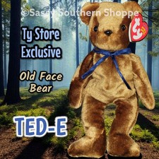 🤎 TED-e 🤎 2002 Ty Beanie Babies Brown Old Face BEAR (Online Exclusive) *MWMT*