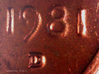 1981 D  D/D  "RPM"  and/or  "DDO"  Errors.  Lincoln Memorial Small Cent Penny. — photo 3
