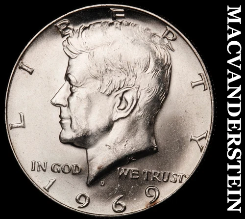 1969-D Silver Kennedy Half Dollar - Choice Gem Brilliant Unc  Lustrous  #G8998