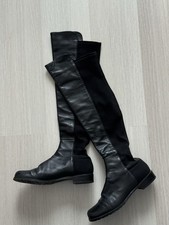 STUART WEITZMAN 5050 Black Leather Over the K...