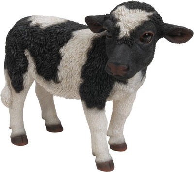 Standing Cow Statue, Small, Black/White
