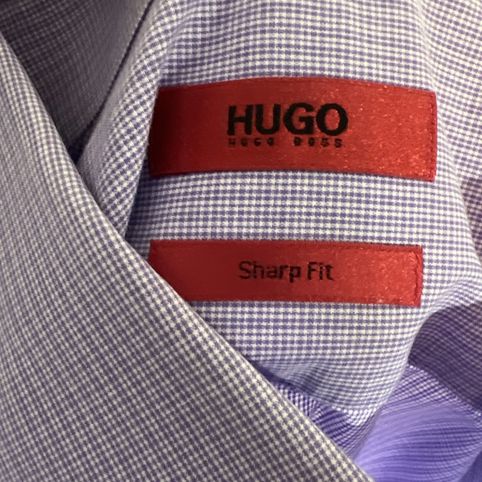Hugo Boss Sharp Fit 浅紫色法国袖口正装衬衫 17-36/37 — 第 4/4 张图片