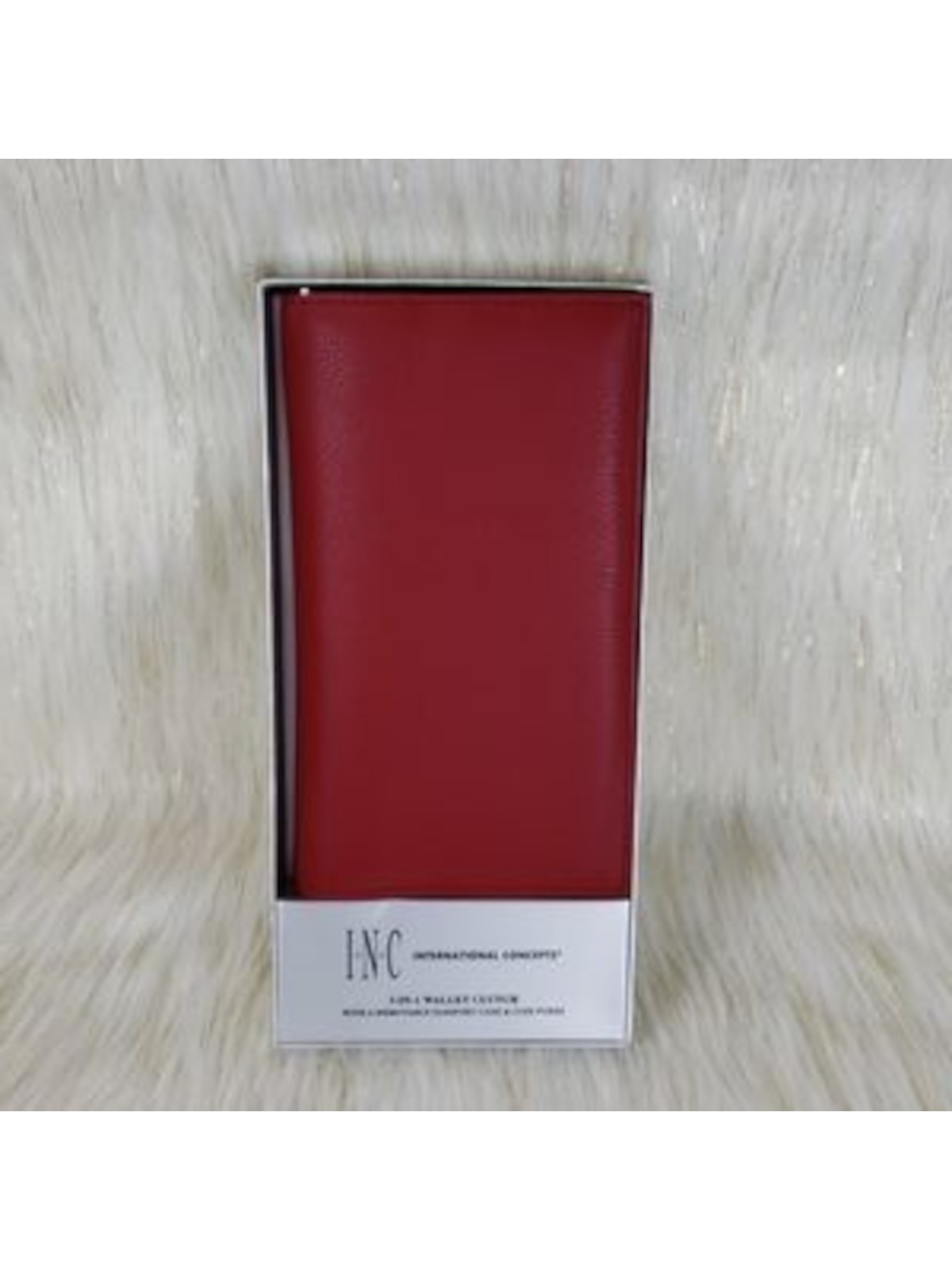 Женская красная полиуретановая сумка на молнии INC футляр для паспорта кошелек без бретелек 3890₽