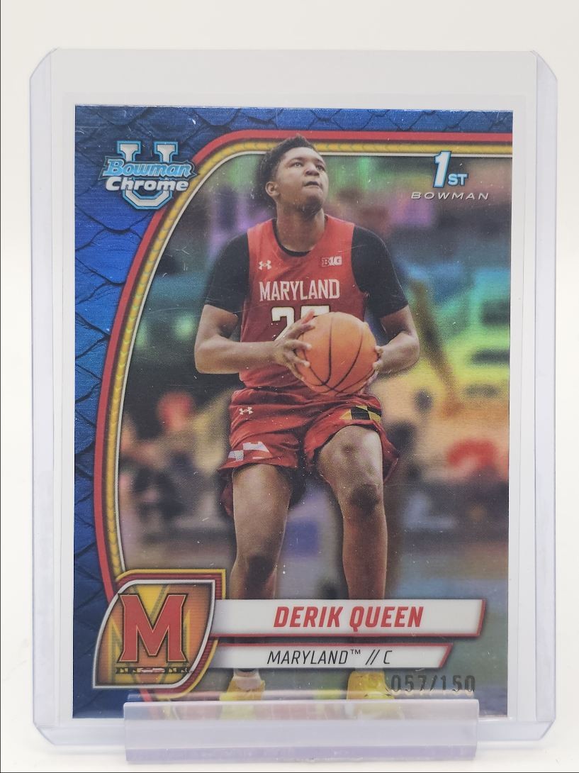 DERIK QUEEN 2024-25 BOWMAN CHROME U 1ST BLUE REPTILIAN REFRACTOR /150 Q0963