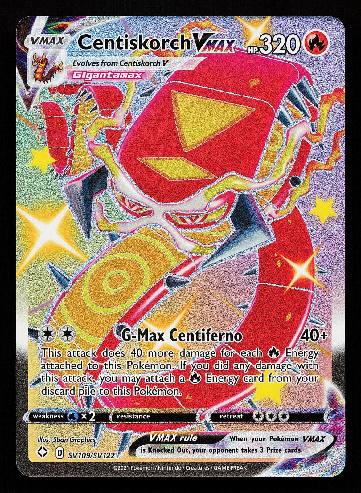 Centiskorch VMAX SV109/SV122 Holo Shining Fates Shiny Vault Pokemon Card