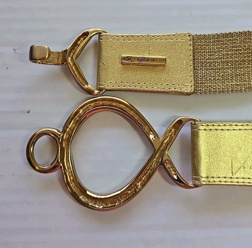 Cinturón elástico Susie Roher tono dorado de colección talla 31-33 pulgadas Foto 4 de 4