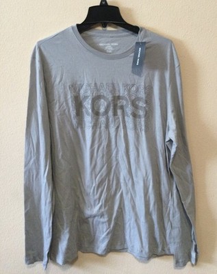 $69 NEW Michael Kors MK Men Gray Long Sleeve Shirt Size XLarge 100% Cotton N6000