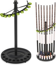 Premium Billiard Cue Rack Holds 10 Sticks, Mental Pool Stick Holder Floor Stand