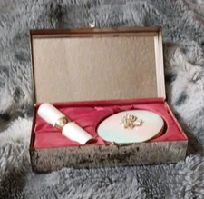 Astounding Vintage Dubarry Lipstick and Compact Set with Mirrored Box