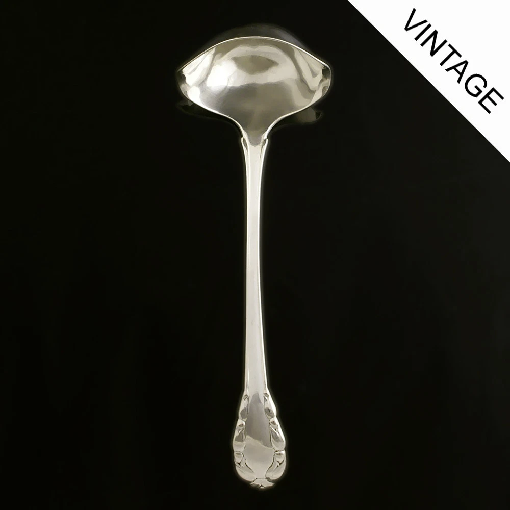 Georg Jensen Silver Sauce Ladle, Curved Handle - Lily of the Valley