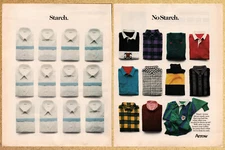 Arrow No Starch Clothes Fashion - 2 Page Vintage Print Poster Ephemera Art 1987