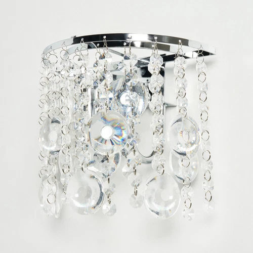 Litecraft Wall Light Chandelier Crystal Effect 2 Arm - Polished Chrome Clearance