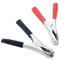 6 x CROCODILE ALIGATOR CLIPS 100mm RED BLACK INSULATION 30 AMPS 3 pairs 4 inch