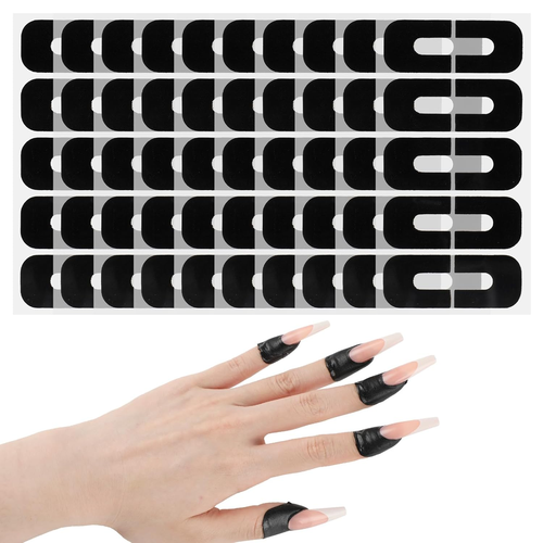 100 Pcs Nail Polish Protector for Fingers, 99.99%+ U V Finger Protection Black