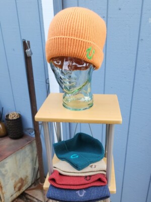 Vintage True Religion Ribbed Knit Watch Cap in Persimmon