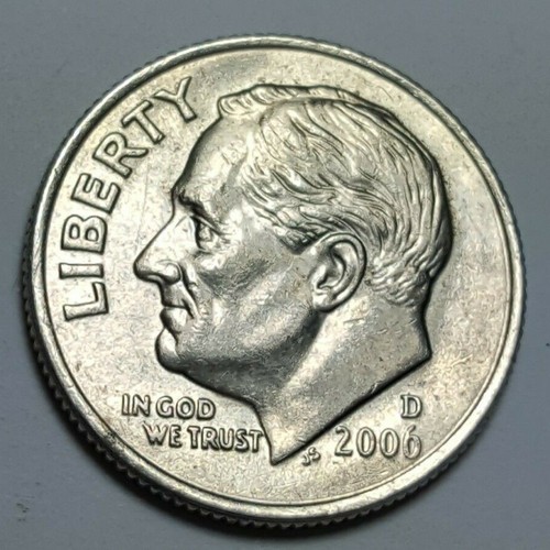 2006 D Roosevelt Dime 10c Reverse Slightly Off-Center Error Coins - Picture 4 of 4
