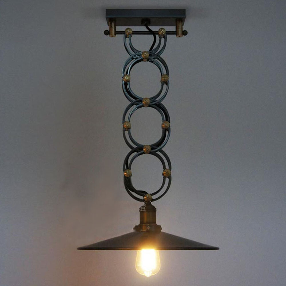 Retro Riveted Scissor Ceiling Light Pendant Lamp Shade Retractable