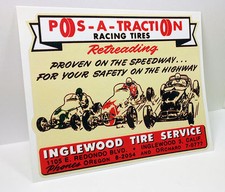 Pos-a-traction Racing Tires Vintage Style Decal Vinyl Sticker Hot Rod Rat Rod Pos-a-traction Racing Tires Vintage Style Decal Vinyl Sticker Hot Rod Rat Rod