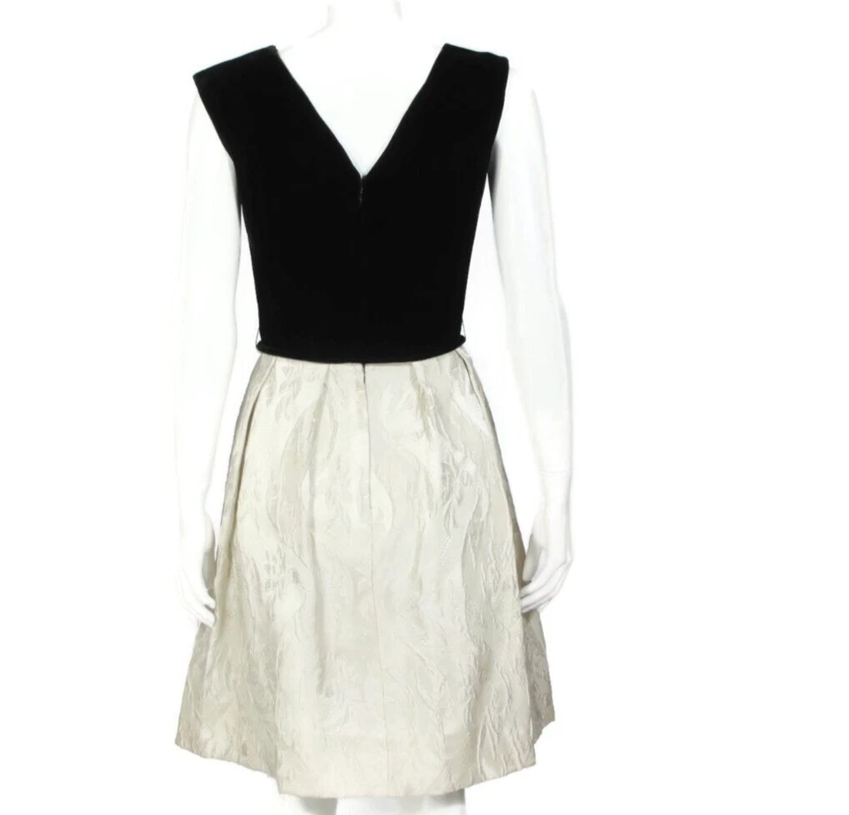 Vestido Falda Completa R&K ORIGINALS De Colección Años 60 Negro Terciopelo Top Crema Tapiz Talla M/175 Foto 3 de 4