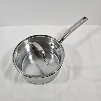 La Sera Fine Cookware Premium Stainless 7'' 2 QT Saucepan w/Lid and pour spout