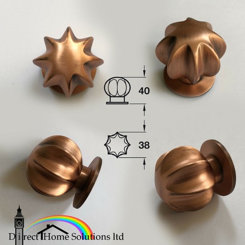 Hafele Myoh Jeffrey Stylish Hand Made Brass Knob Kitchen Cabinet, Satin Copper - Picture 3 of 12