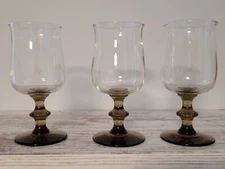 MCM Vintage Libbey Tawny Tulip Wine Glasses Set Of 3 Pcs 6"
