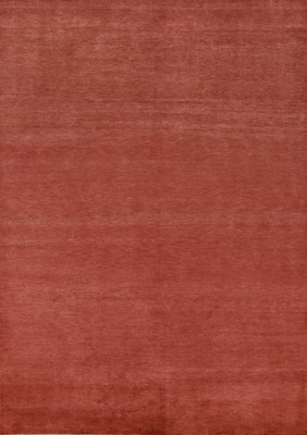 Elegant Handcrafted Gabbeh Solid Rust Color Wool Rug - Limited Edition'' 6x9 ft
