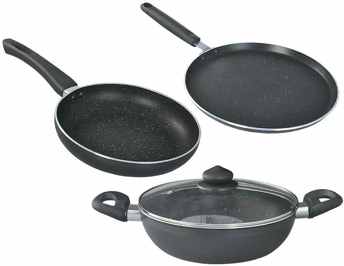 Prestige Set 5 Padelle In Acciaio Inox, Antiaderenti, Adatte A Induzione E Forno