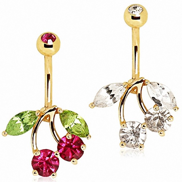 Piercing Navel Gold Plated Cherry eBay