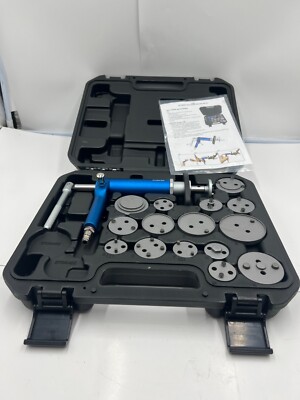 Mastercool 43050 Air Powered Brake Caliper Wind Back Tool, 15 Piece Adapter