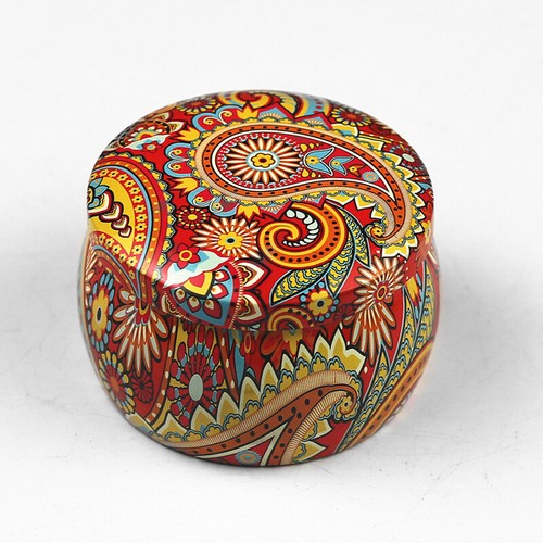 Vintage Floral Printed Empty Candle Tin Jar Candy Box Spices Sweets Storage Case - Picture 8 of 28
