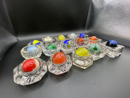 Vintage Lot of 15 large Marble boulders agate swirl Marbles Salt Dips NOT INCL - Picture 3 of 9