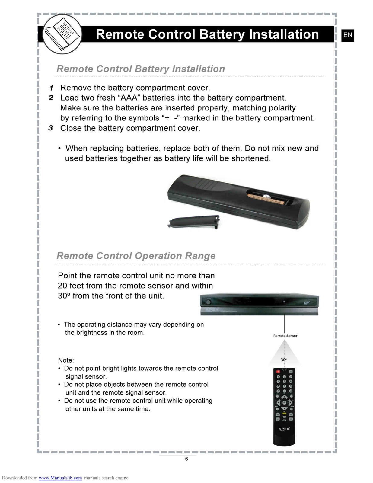 Apex REMOTE CONTROL UM4 LR03 Black for Digital TV Converter DT150 DT250 DT250A