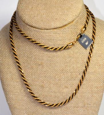 New Original Tag Signed TRIFARI TM Goldtone Twisted 30''long Necklace