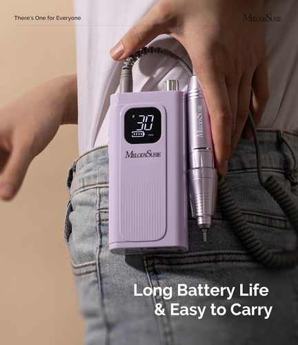 Taladro de uñas recargable profesional Melodysusie 30000 RPM, lima de uñas eléctrica - Imagen 4 de 7