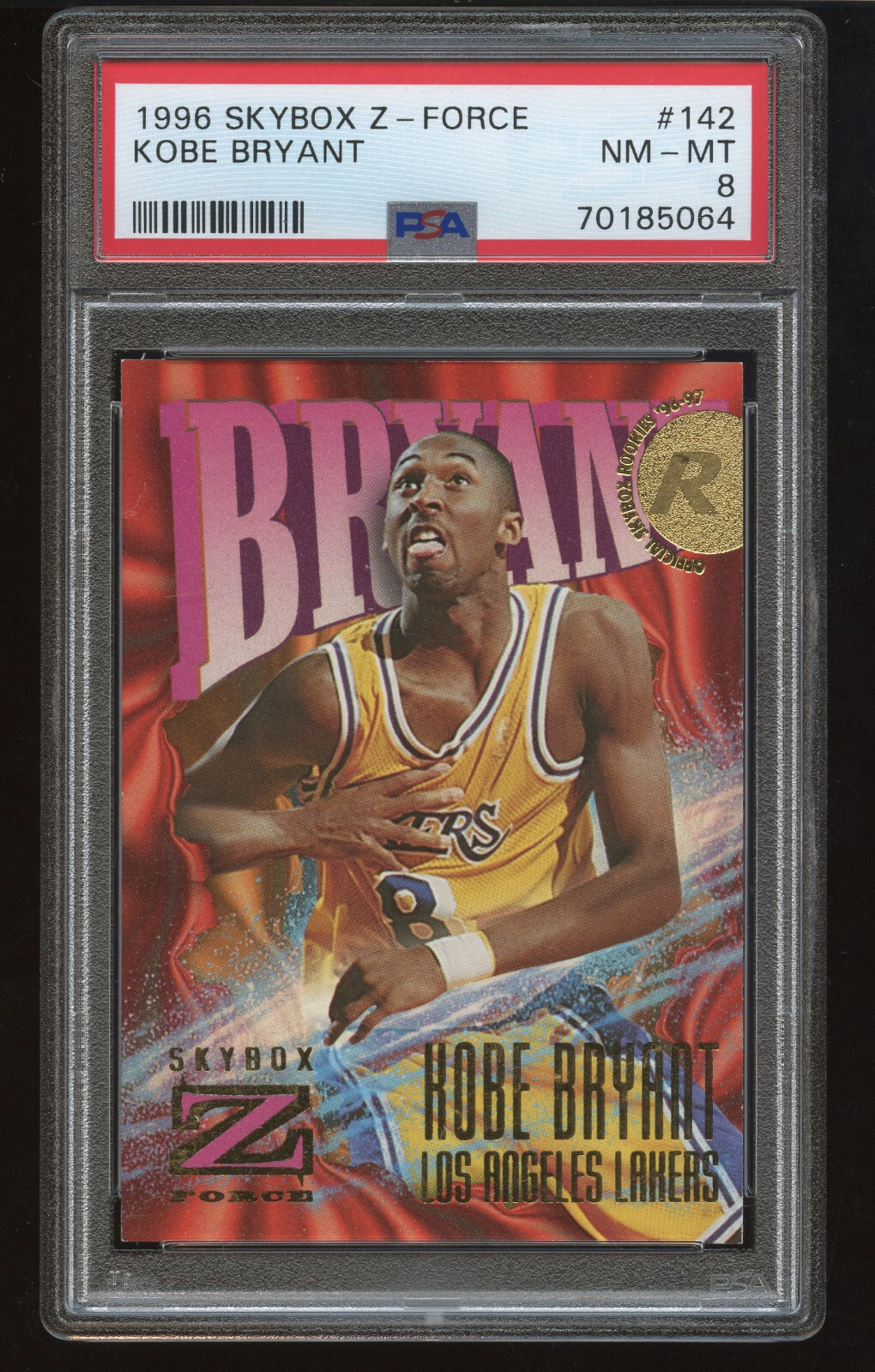 1996 SKYBOX Z-FORCE KOBE BRYANT #142 RC PSA 8 LAKERS ROOKIE
