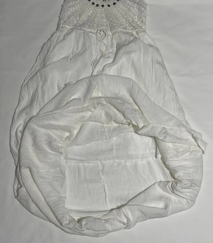 Venus Crochet White Maxi Halter Dress XSmall Boho Tassel Cruise Vacation Beach - Picture 8 of 14