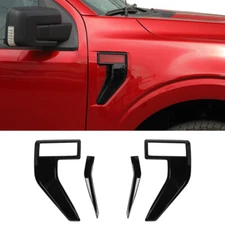 2pcs Exterior Body Fender Side Air Vent Cover Trim For Ford F150 2021-2023 Black