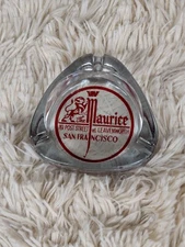 Vintage Glass Ashtray – The Maurice San Francisco - Mid-Century Hotel Bar 