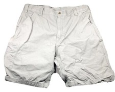 Carhartt Original Fit Shorts Mens 40x10 Gray Canvas Utility Workwear Rugged B147