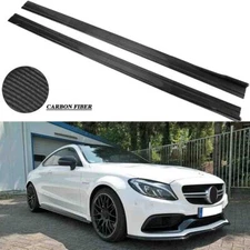 for Benz W205 W204 W212 W213 Carbon Fiber 86.6" Side Skirt Extension Panel Lip