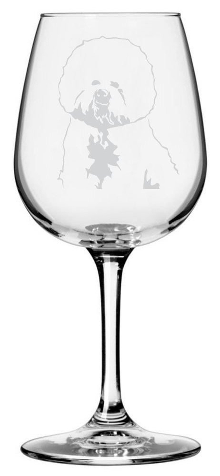 Bichon Frise Dog Themed Etched All Purpose 12.75oz Wine Glas