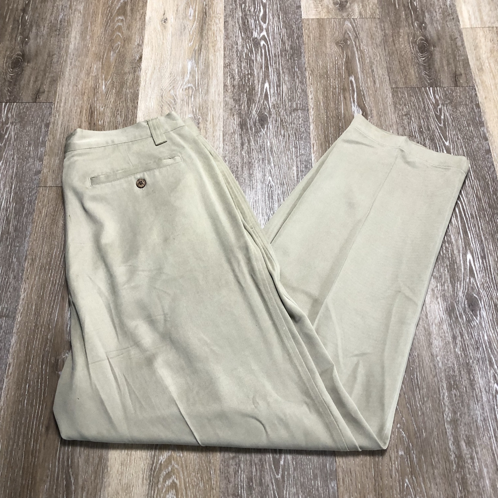 TOMMY BAHAMA Relaxed Straight Leg Silk Beige Dress Pants Men's Size 36