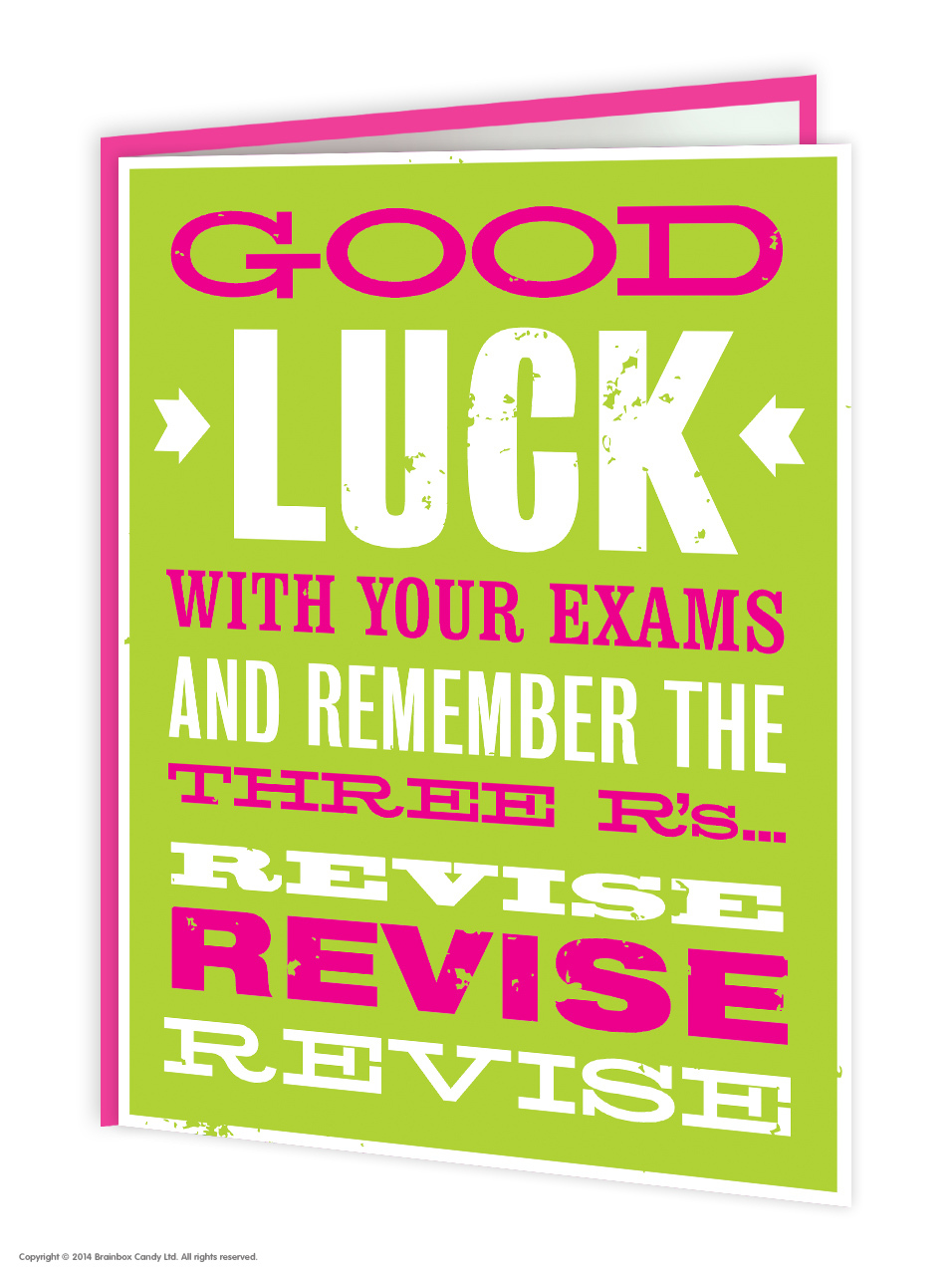 Brainbox Candy Good Luck Exams Greeting Card funny novelty cheeky humour revise