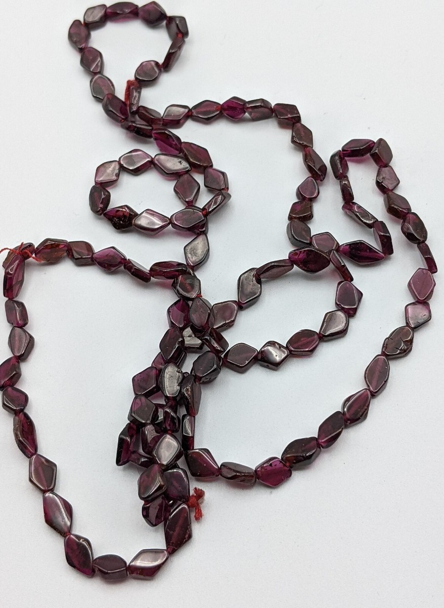 Antique Victorian Bohemian Red Garnet Beaded Necklace - Main Image