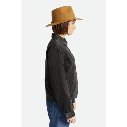 SOMBRERO FEDORA BRIXTON WESLEY EMPACABLE/AJUSTABLE UNISEX GRANDE 71/2 MEDALLA BRONCE NUEVO CON ETIQUETAS - Imagen 5 de 6