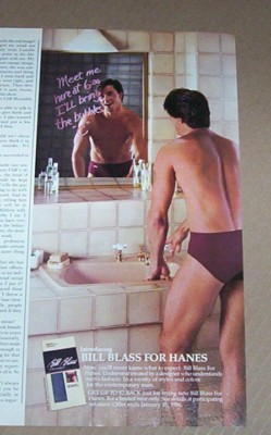 1985 print ad - Hanes Bill Blass mens fashion underwear SEXY guy Advertising