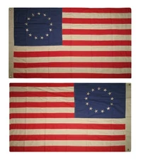 3x5 Embroidered Sewn Historical Betsy Ross Tea Stained 100% Cotton Flag 3'x5' 