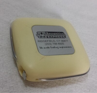 Vtg Barlow Advertising Tape Measure Recognition Express CT Retractable Inches