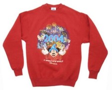 NWT Vtg Disney Disneyland Resort Red 2004 Whole New World Sweatshirt Men Adult S